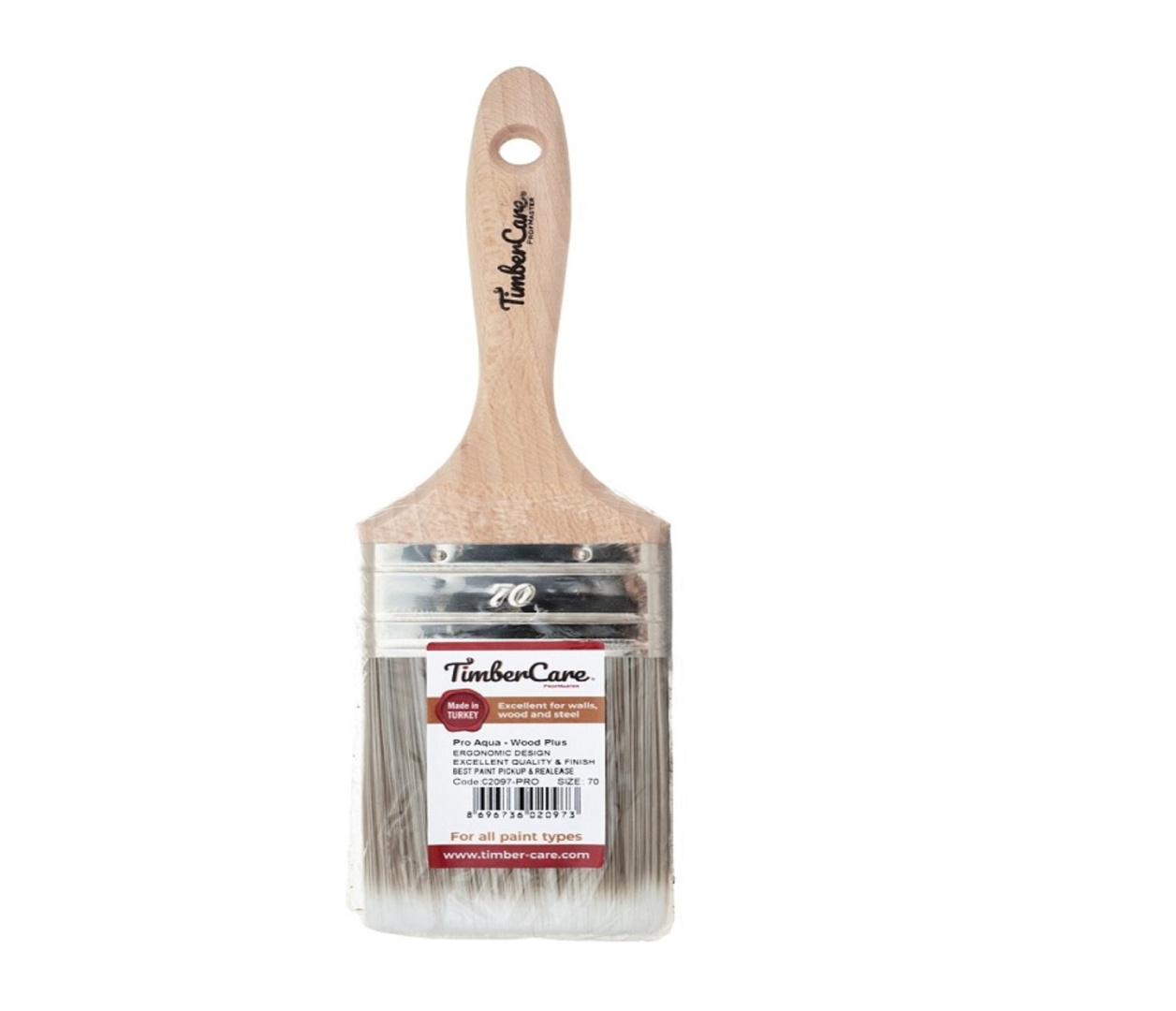 Кисть малярная плоская TimberCare  Pro-Aqua Flat / рукоять. древесина / щетина. искусственная
