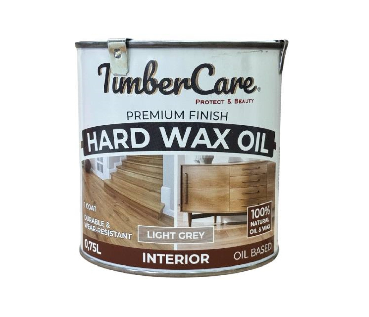Масло защитное с твердым воском TimberCare  Hard Wax Oil / Light gray / Светло-серый