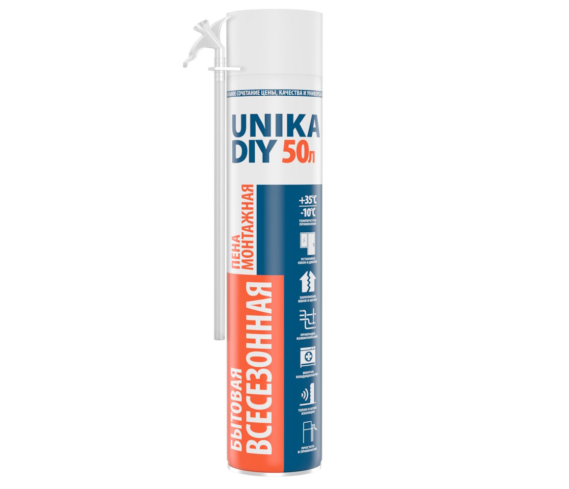 Пена монтажная MARCON UNIKA DIY 50 / от -10°C до +35°C / бытовое