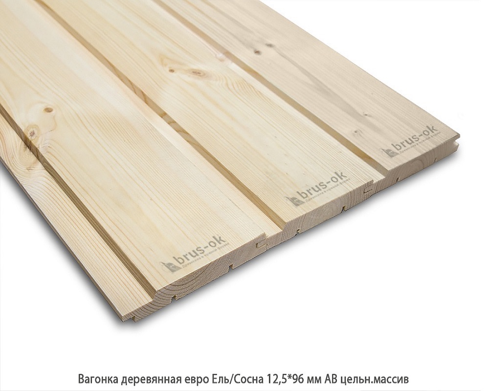 Вагонка деревянная ЕВРО Ель/Сосна С цельн.массив Архангельск