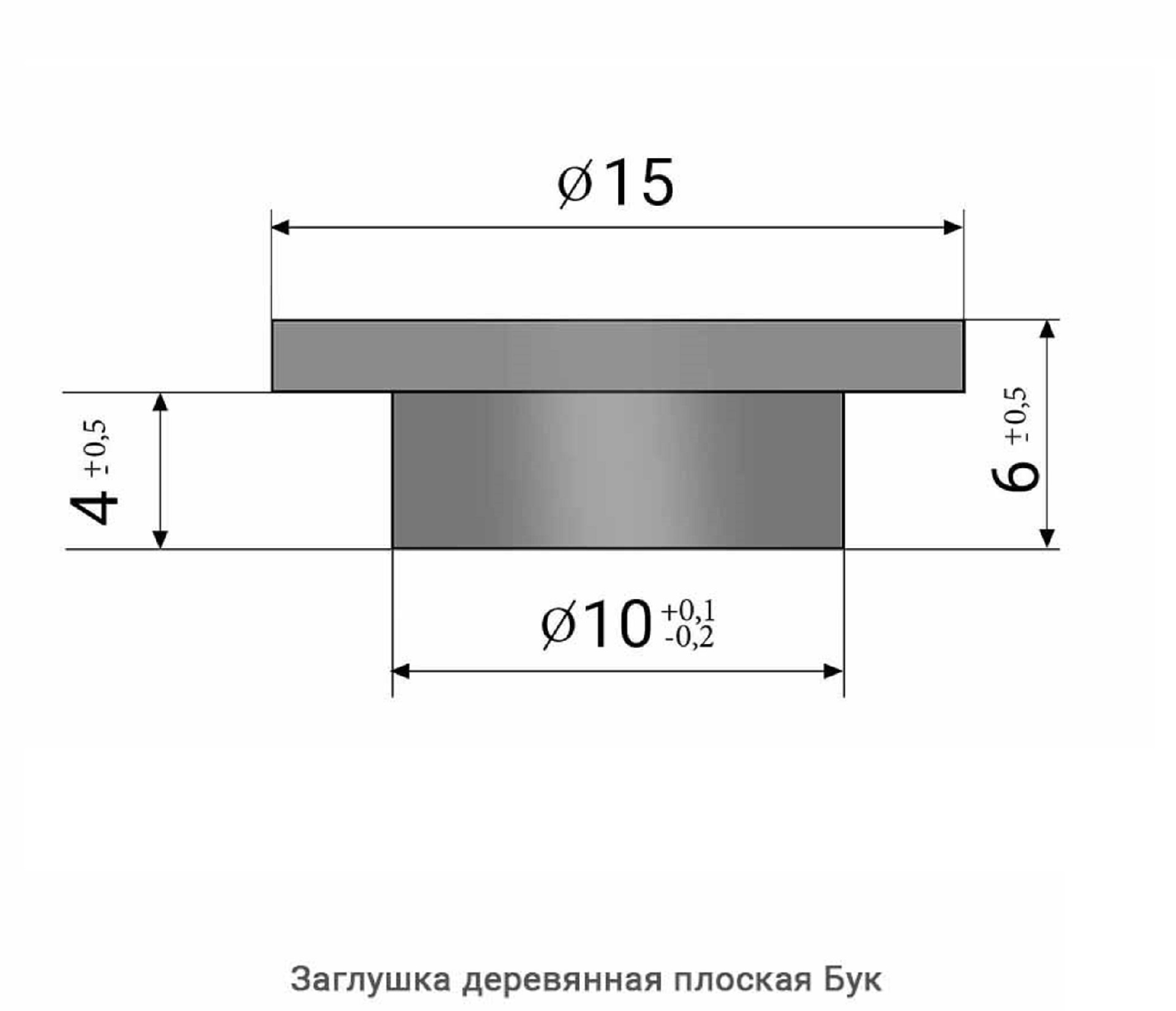 Заглушка деревянная плоская Бук