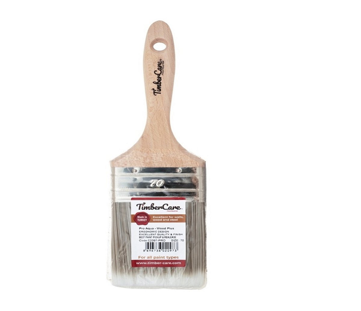 Кисть малярная плоская TimberCare  Pro-Aqua Flat / рукоять. древесина / щетина. искусственная