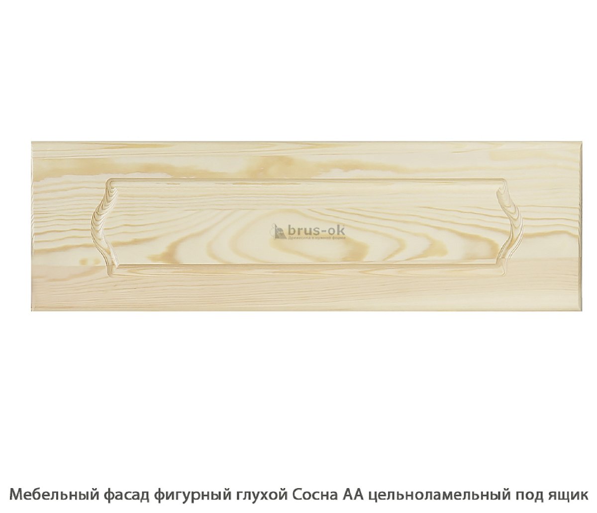Мебельный фасад фигурный глухой Сосна АА цельноламельный / под ящик