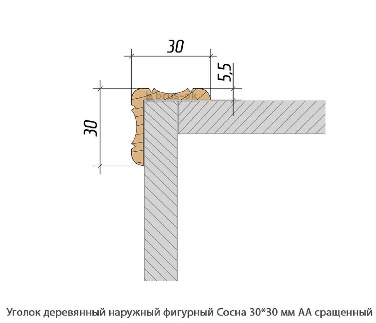 Уголок деревянный - Купить деревянный уголок, наружный или внутренний уголки из дерева, сосна, дуб, лиственница, массив - Москва, СПБ, Курск