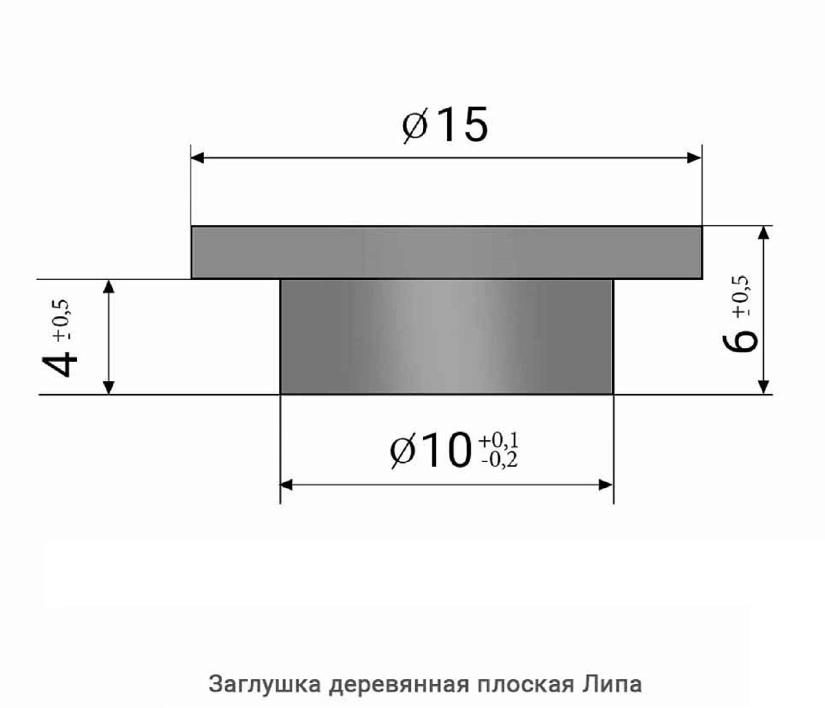 Заглушка деревянная плоская Липа