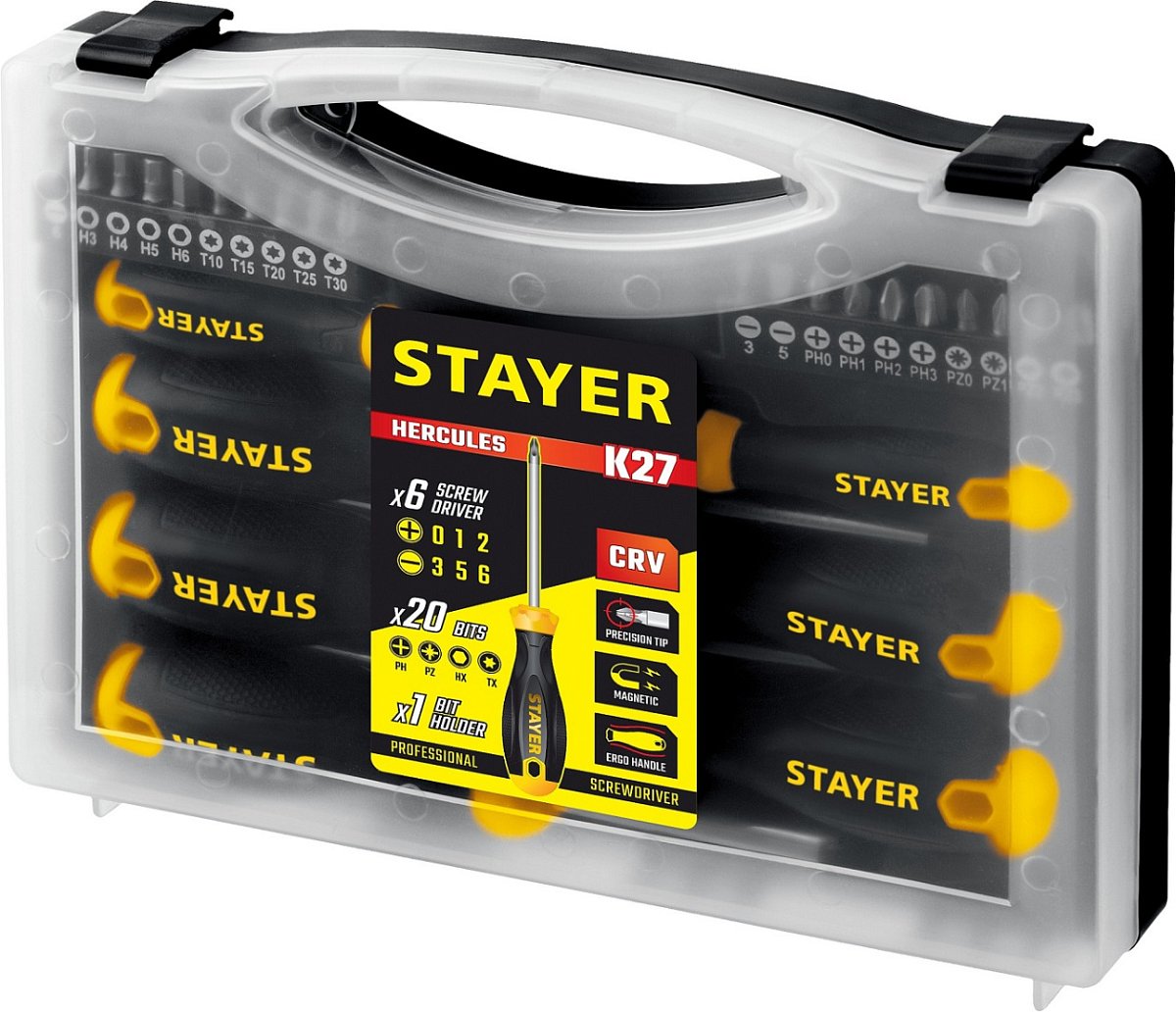 Набор отверток Stayer Hercules-K27 / рукоять.двухкомпонентная