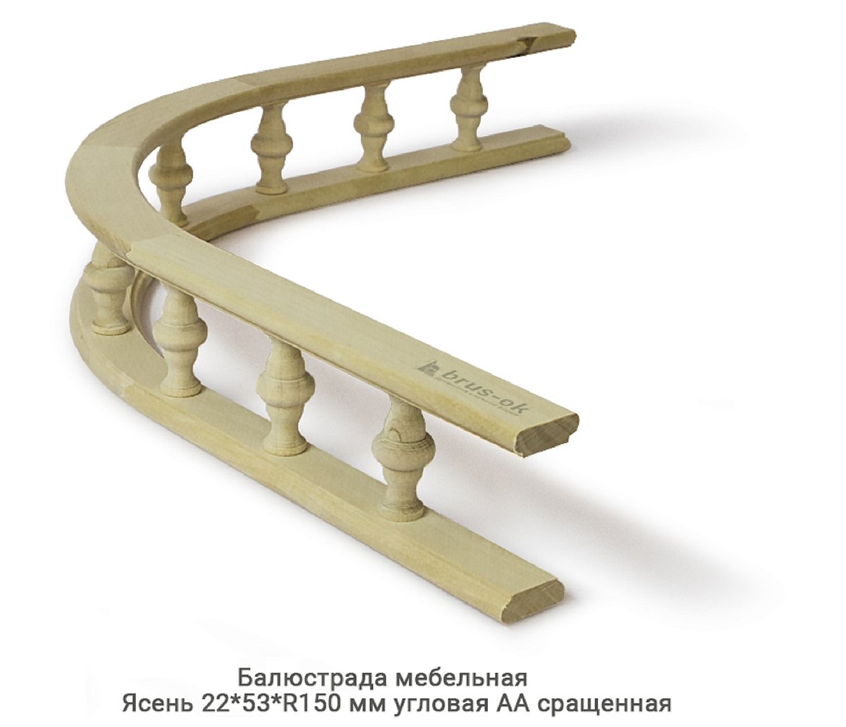 Балюстрада мебельная Ясень АА сращенная / угловая