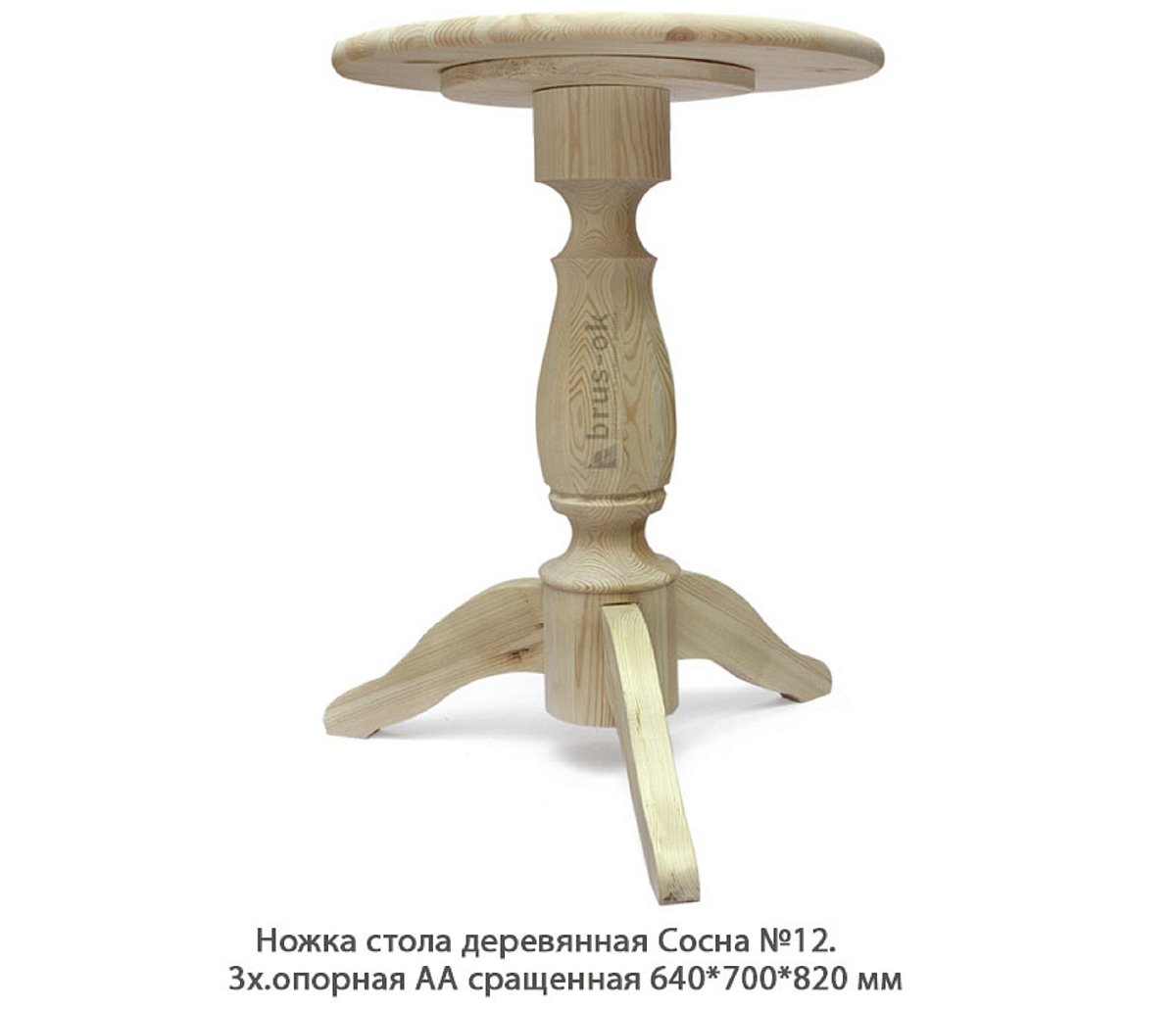 Ножка стола деревянная Сосна №12 АА сращенная / 3х.опорная