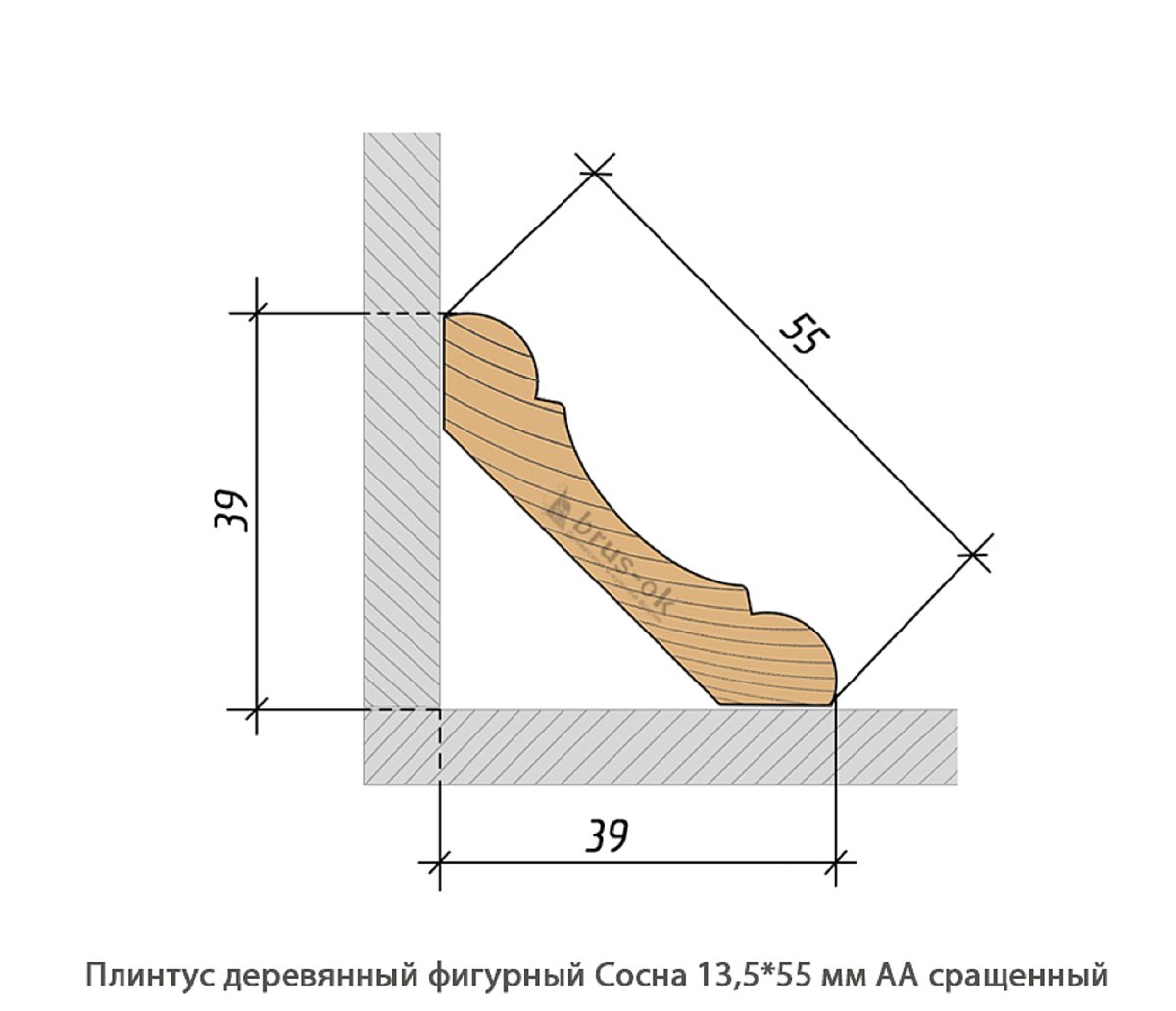 Плинтус деревянный - Плинтус деревянный купить, для пола и потолка - по лучшим ценам - Москва, СПБ и Курск
